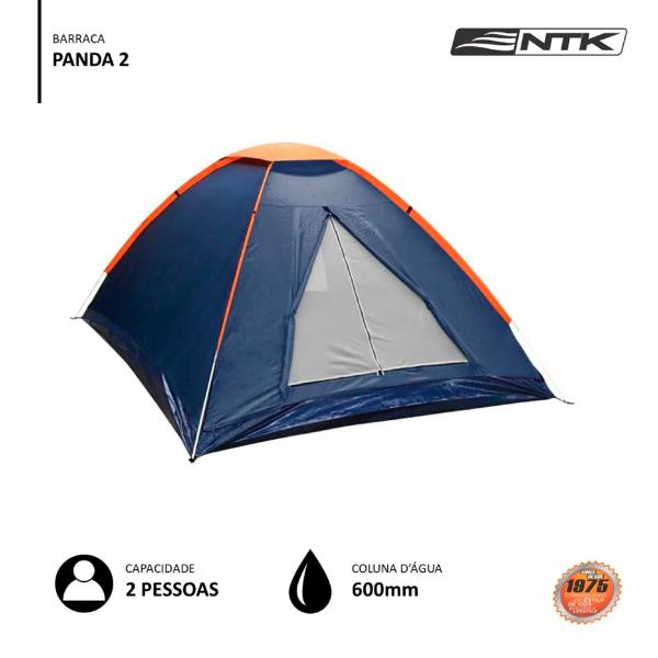 Imagem de Barraca Camping Panda 2 Pessoas 600mm Coluna Dágua + Saco Dormir Casal Temperatura de -5 à 5ºC NTK