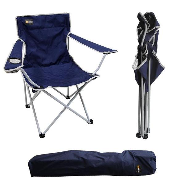 Imagem de Barraca Camping Panda NTK 3 pessoas Coluna d'água 600mm + 2 Sacos de Dormir Laranja/Preto + 2 Cadeiras Alvorada Azul