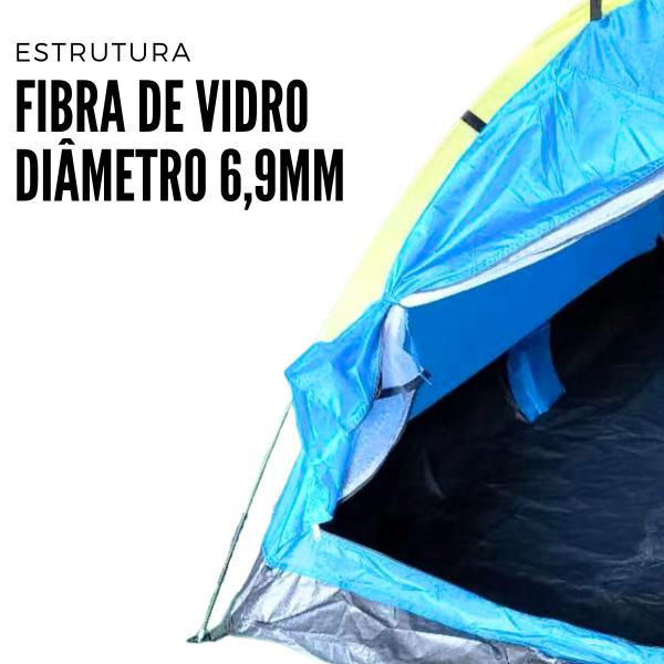 Imagem de Barraca Camping Para 3 Pessoas Importway + Colchão de Ar Inflável Camping Piscina Solteiro Aveludado s/ Fole