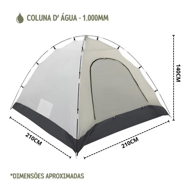 Imagem de Barraca Camping Para Acampamento Trilha 4 Pessoas Resistente Com Mosquiteiro