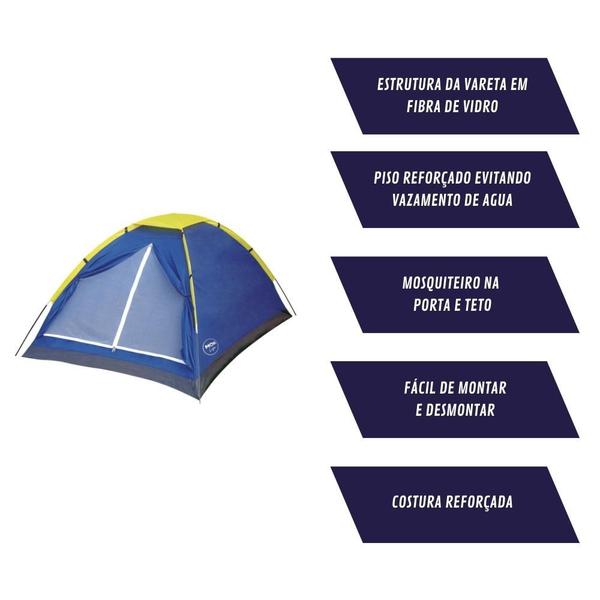 Barraca De Acampamento Até 4 Pessoas + Bolsa Iglu Mor Imagem de Barraca De Acampamento Até 4 Pessoas + Bolsa Iglu Mor
