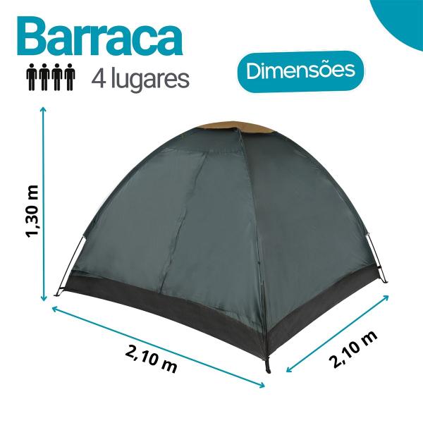 Imagem de Barraca De Acampamento Até 4 Pessoas + Bolsa