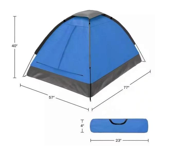 Imagem de Barraca de acampamento Wakeman Outdoors para 2 pessoas com mosca de chuva e bolsa azul