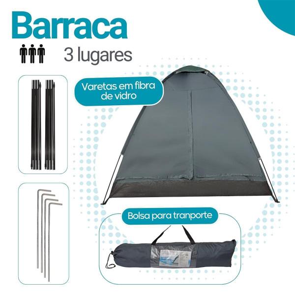 Imagem de Barraca De Camping 3 Pessoas Impermeável Com Bolsa