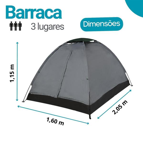 Imagem de Barraca De Camping 3 Pessoas Impermeável Com Bolsa