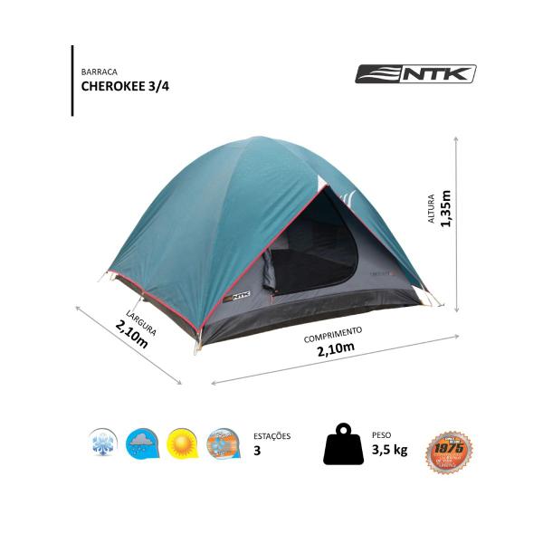 Imagem de Barraca de camping Cherokee 3/4 NTK com 2500mm de coluna d água