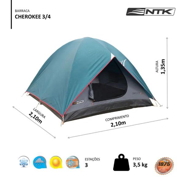 Imagem de Barraca de Camping Cherokee GT 3/4 2500ml Coluna Dágua 151200 Nautika