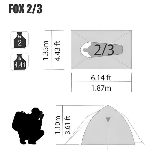 Imagem de Barraca de Camping Fox 2/3 Pessoas 155300 - Nautika