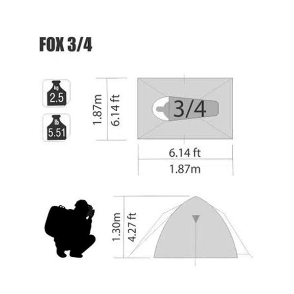 Imagem de Barraca de camping fox 3/4p coluna d'água 1800mm ntk