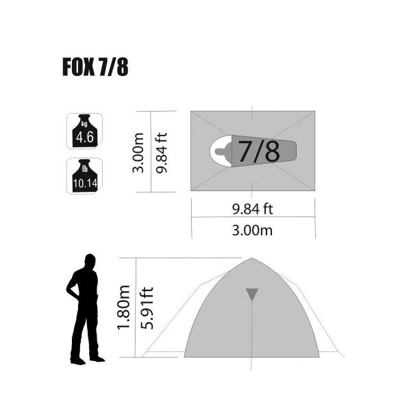 Imagem de Barraca de camping Fox NTK 7/8 pessoas e coluna d água de 1800mm