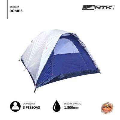 Imagem de Barraca de Camping Nautika Dome 3 pessoas Coluna d'água de 1800mm Cinza