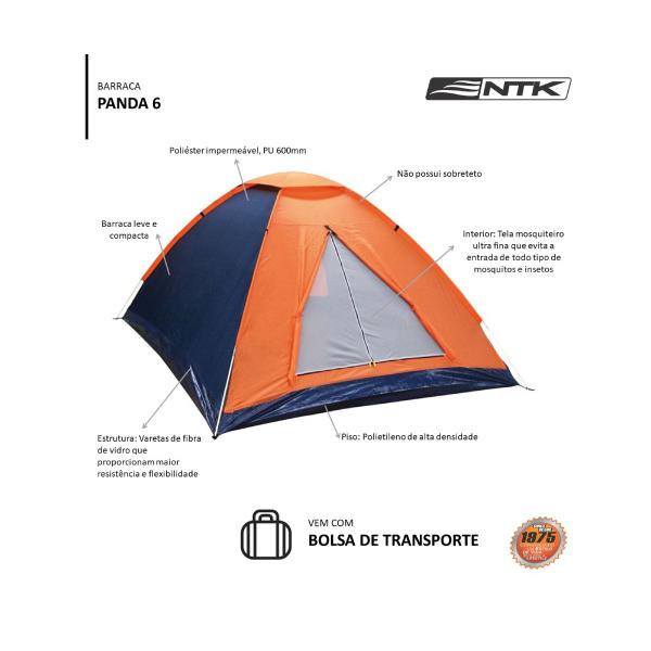 Barraca de Camping NTK Panda 6 pessoas Coluna d água de 600mm - Nautika Lazer Imagem de Barraca de Camping NTK Panda 6 pessoas Coluna d água de 600mm
