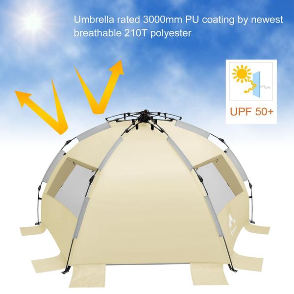 Imagem de Barraca de praia Oileus X-Large para 4 pessoas com proteção solar impermeável