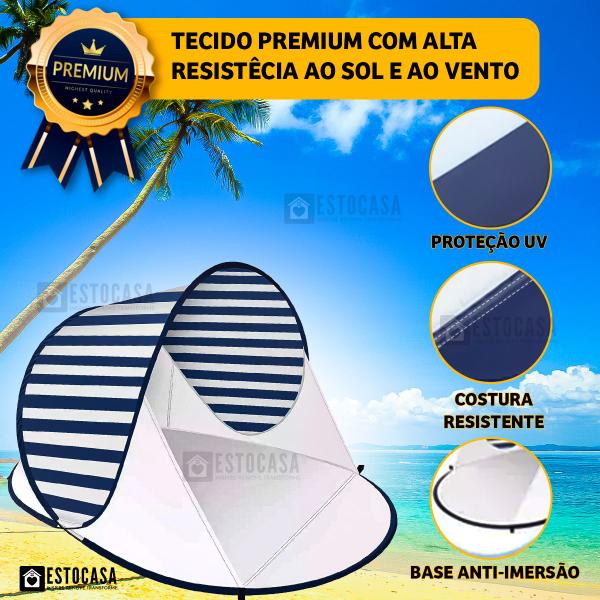 Imagem de Barraca De Praia Verão Tenda Resistente Proteção Uv Dobrável