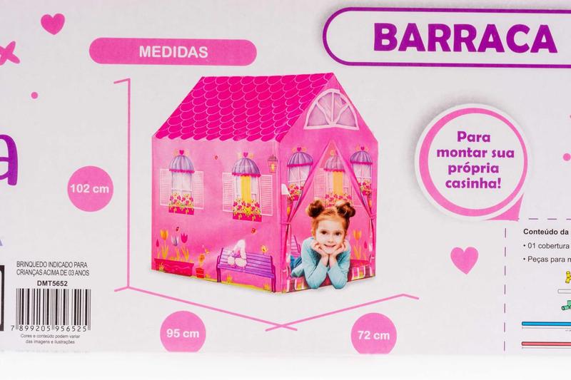 Barraca e Mesa Auxiliar Educação Ótima Qualidade Pink - DM Toys e Tritec Imagem de Barraca e Mesa Auxiliar Educação Ótima Qualidade Pink
