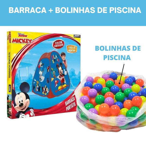 Imagem de Barraca Infantil Bolinhas Tenda Mickey Casinha Menino Kit