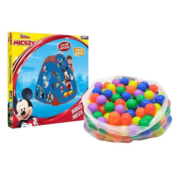 Imagem de Barraca Infantil Bolinhas Tenda Mickey Casinha Menino Kit