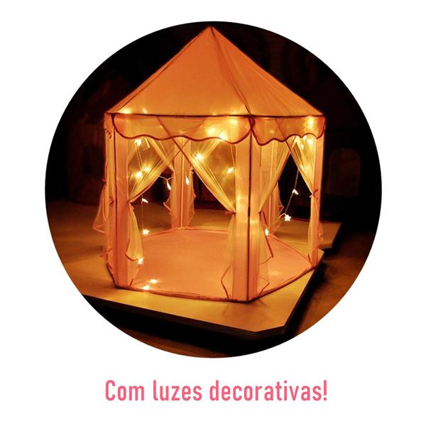 Imagem de Barraca Infantil Cabana Tenda Princesas + Luzes A Pilha - Dm Toys