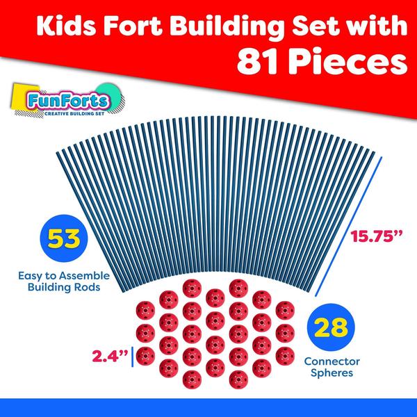 Imagem de Barraca infantil de brinquedo de construção Power Your Fun Fun Forts 81 peças