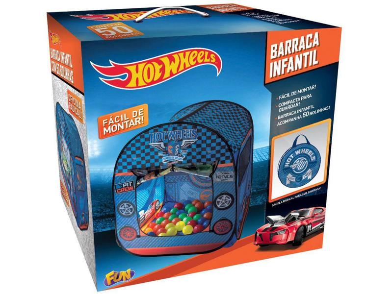 Barraca Infantil Hot Wheels com 50 Bolinhas - Fun Imagem de Barraca Infantil Hot Wheels com 50 Bolinhas - Fun