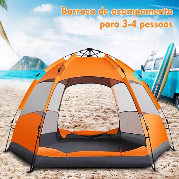 Imagem de Barraca Monta Sozinha Camping 4 Pessoas Automática Dobrável