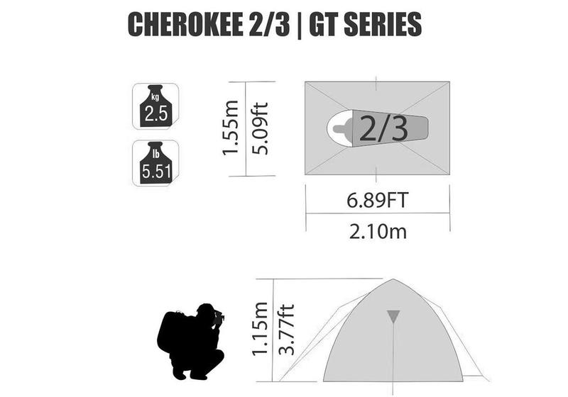 Imagem de Barraca Nautika Cherokee GT 2/3 Pessoas + 2 Sacos de Dormir Viper Preto e Verde