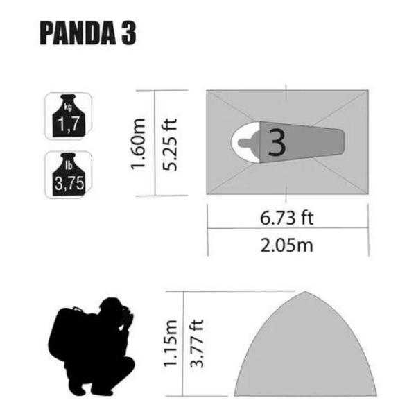 Imagem de Barraca Panda 3 Pessoas Teto Impermeável Sobre Teto Nautika