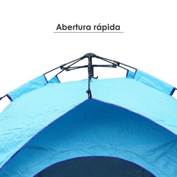 Imagem de Barraca para Camping 200x200cm Azul Pop Up Montagem Automática Impermeável e Fácil de Montar