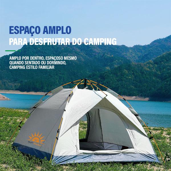 Imagem de Barraca para Camping até 4 Pessoas Impermeável Expansão Automática Abertura Rápida