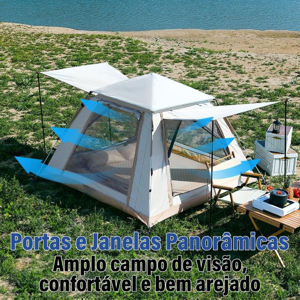 Imagem de Barraca para Camping até 4 Pessoas Impermeável Expansão Automática Teto Removível Anti-Mosquito Abertura Rápida