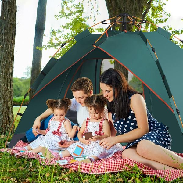 Imagem de Barraca para Camping Impermeável Anti-Mosquito Abertura Rápida Expansão Automática até 4 Pessoas