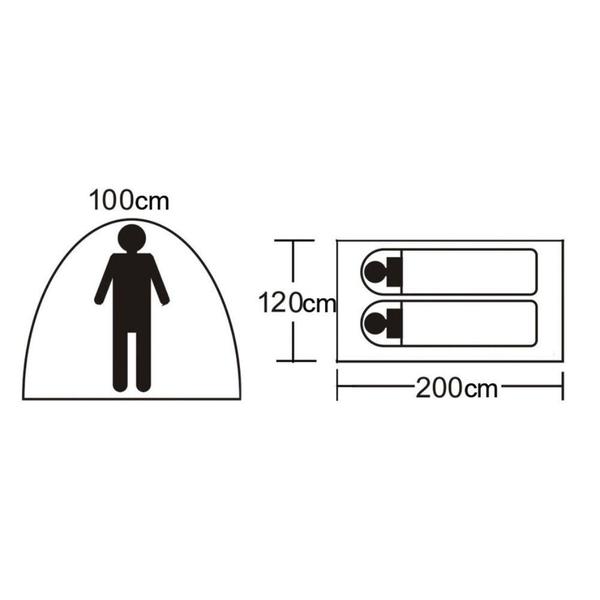 Imagem de Barraca San Valentin para 2 pessoas teto em poliéster 200x120x100cm - Kala