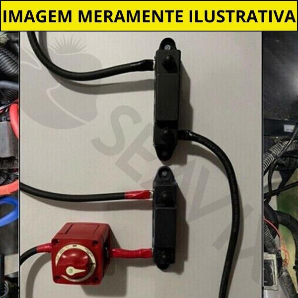 Imagem de Barramento 4 Polos Com Cobertura Em Abs Preto