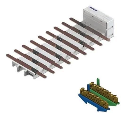 Imagem de Barramento Bifásico Flut 100A 18 Disjuntores Din + N E T
