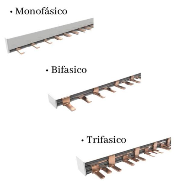 Imagem de Barramento Tipo Pente Isolado Para Quadro Din Monofásico Bifásico Trifásico - Enerbras