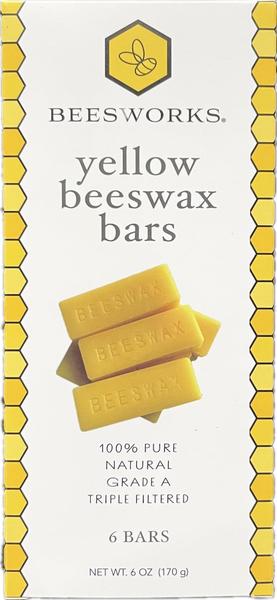 Imagem de Barras de cera de abelha BEESWORKS Yellow 100% puras de grau cosmético 6x30ml