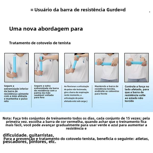 Imagem de Barras Flexíveis para Exercício de Mão - Alívio da Tendinite e Terapia Física