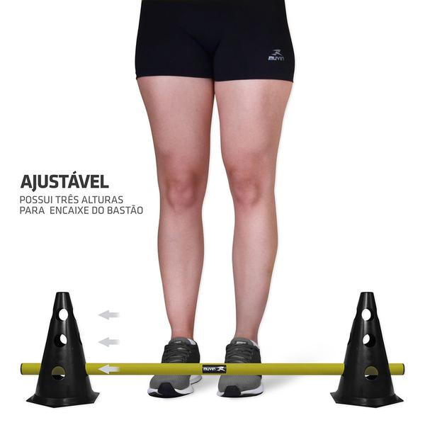 Barreira de Salto com Cone 24cm Muvin Ajustável Desmontável Treinamento Funcional Agilidade Imagem de Barreira de Salto com Cone 24cm Muvin Ajustável Desmontável Treinamento Funcional Agilidade