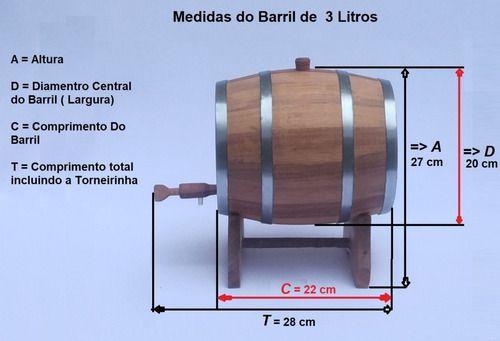 Imagem de Barrica/ Tonel De Madeira De Amburana - 3 Litros