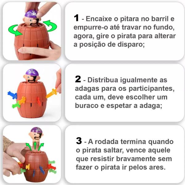 Imagem de Barril Pula Pirata Jogo De Mesa Brinquedo Infantil Divertido