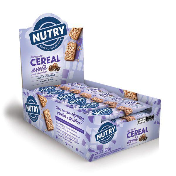 Barrinha de Cereal Nutry Avelã com Chocolate 22g - Display 24 un Imagem de Barrinha de Cereal Nutry Avelã com Chocolate 22g - Display 24 un