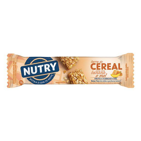 Barrinha de Cereal Nutry Banana, Aveia e Mel 22g - Display 24 un Imagem de Barrinha de Cereal Nutry Banana, Aveia e Mel 22g - Display 24 un