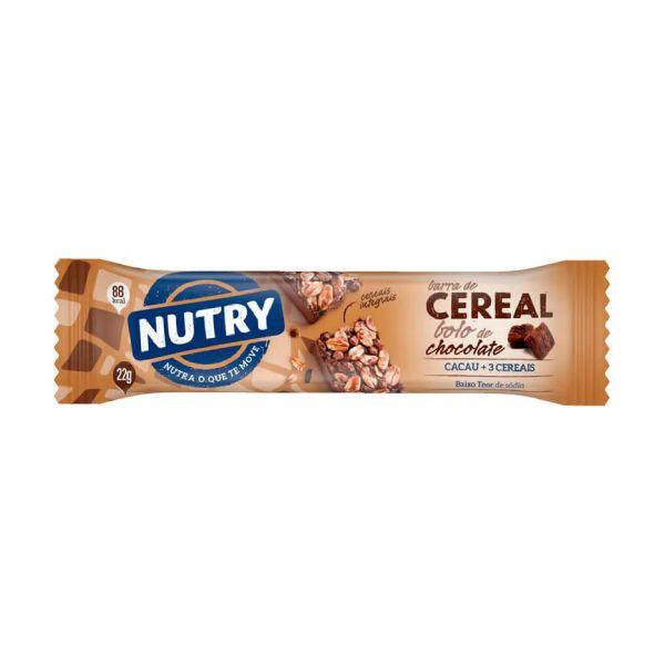 Barrinha de Cereal Nutry Bolo de Chocolate 22g - Display 24 un Imagem de Barrinha de Cereal Nutry Bolo de Chocolate 22g - Display 24 un