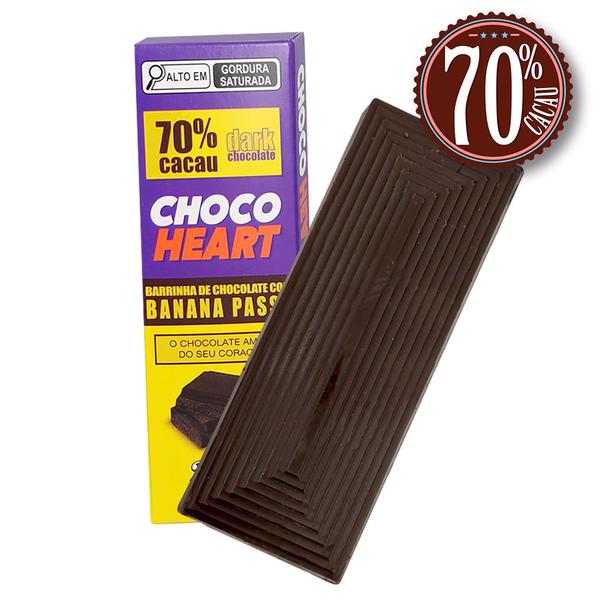 Imagem de Barrinha de Chocolate 70% Cacau com Banana Passa Unidade Borússia Chocolates