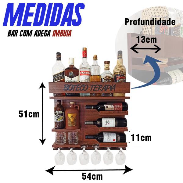 Imagem de Barzinho Adega Parede - Bar Doce Bar - 54 x 51 Imbuia