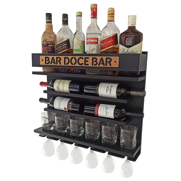 Imagem de Barzinho Adega Parede - Bar Doce Bar - 60 X 51 Preto