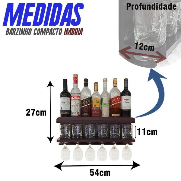 Imagem de Barzinho De Parede Compacto - Tamanho 54X27 - Cor Imbuia