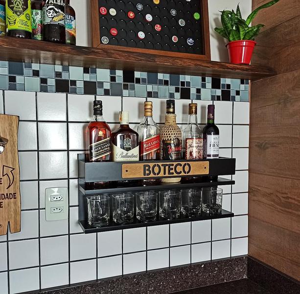 Imagem de Barzinho Para Sala Barzinho De Parede - Boteco - Preto Fosco