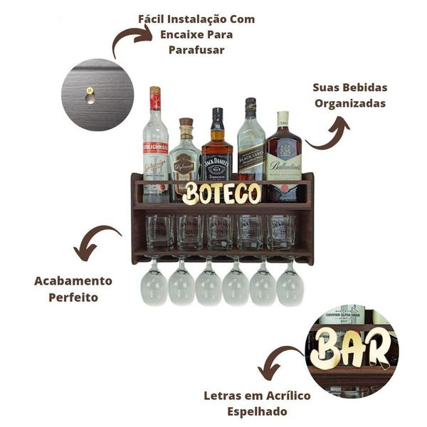 Imagem de Barzinho Parede Aparador Bebidas Sala Tema Boteco 49X26 Cor