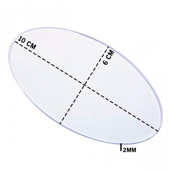 Imagem de Base Acrílica 10x6 Sem Borda Oval Para Artesanato Biscuit - 10 Unidades